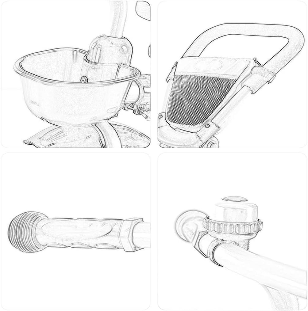 Tricycle Trike, Foldable Multifunctional Children's Tricycle, Non-Inflatable, Outdoor Tricycle for 2-5 Year Old Babies, 3 Colors, 93x70x45cm (Color: Pink)