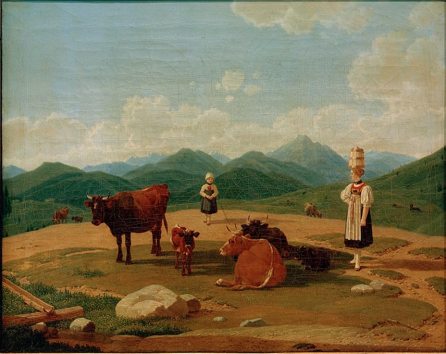 Impression sur toile l'Alpe de Wilhelm Von poster image déco salon moderne tableau 60x90cm