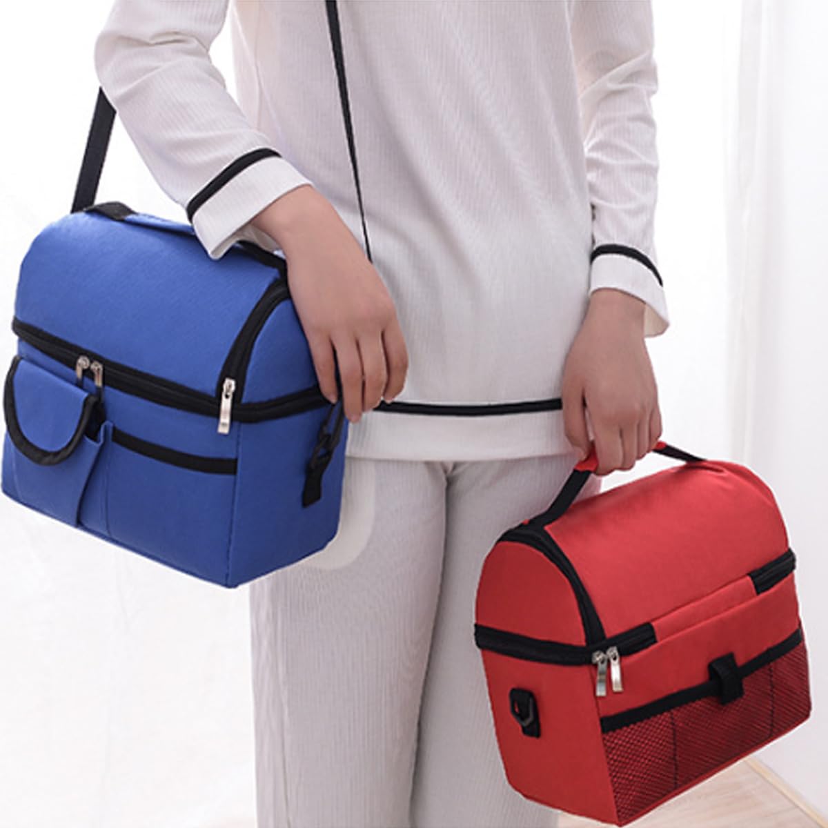 Sac Isotherme Pliable de 9 L, Sac Isotherme réutilisable, Sac de Pique-Nique en Plein air isolé Froid et Chaud, Sac à déjeuner Isotherme pour Le déjeuner, Pique-Nique, école, Travail,