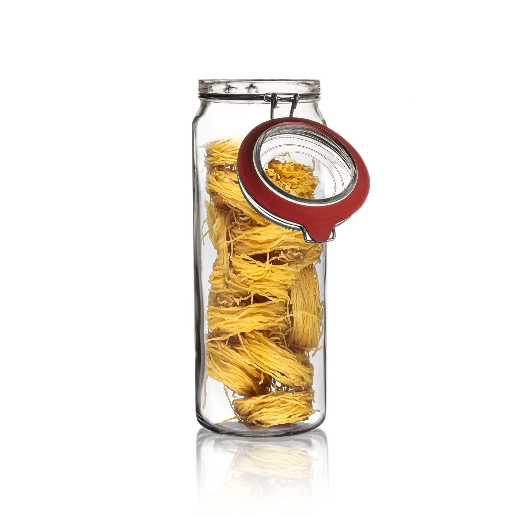 BigDean 6 Vorratsgläser 2160ml Einmachgläser Spaghetti XL Drahtbügelgläser