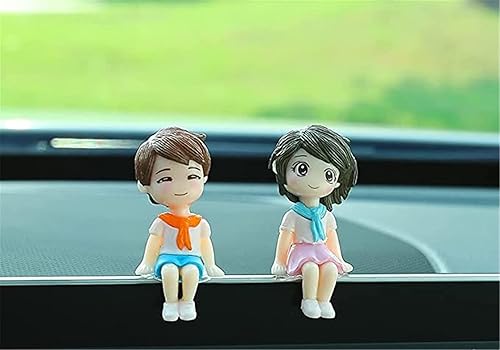 Asnewa Lindos adornos para pareja, lindo adorno interior de automóvil para parejas, decoración del automóvil, lindas parejas de dibujos animados,