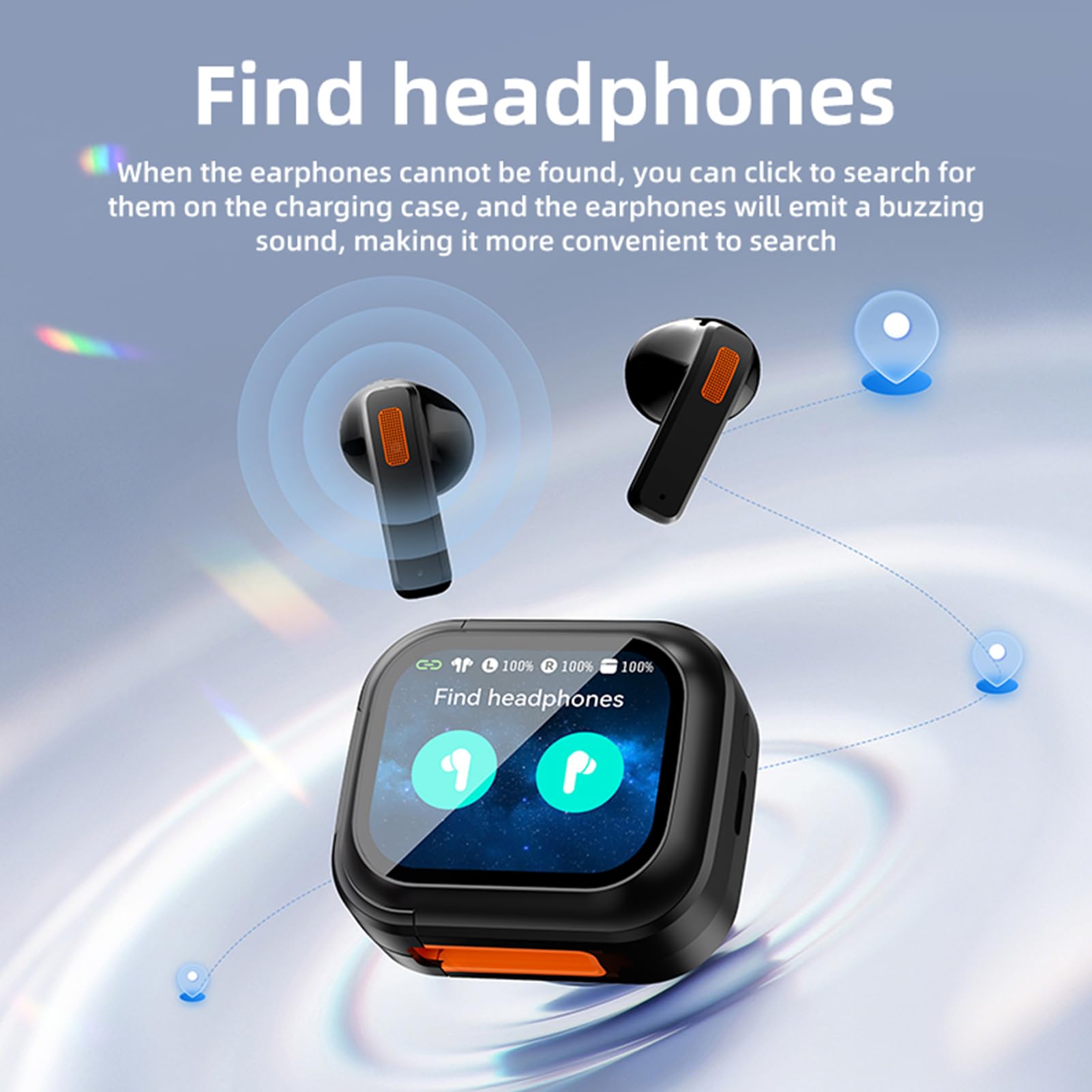 Auricolari per traduzione AI - NE20 wireless in reale, audio stereo con cancellazione del rumore, display touch Blueto0th V6.LCD, conversione istantanea della lingua | Viaggi Riunioni Studio Pal