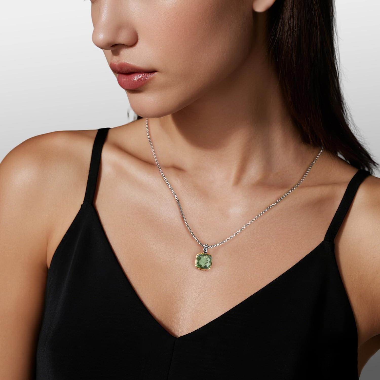 Designer 11MM Cubic Zirconia Pendant Necklace for Women Trendy 18K Gold Plated Twisted Cable Wire Necklace Jewelry Gift - Image 3