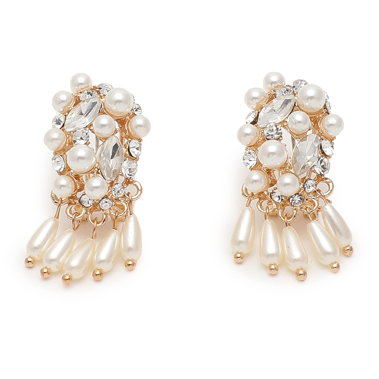 SOHI Gold Plated Royal Round Stud Earrings for women and girls| Multi color | fashion jewellery for women | light weight, Push Closure, trendy earrings, stylish, Modern, Statement, Bridal, ear tops (B0BFRBN2R7) Amazon Price History, Amazon Price Tracker