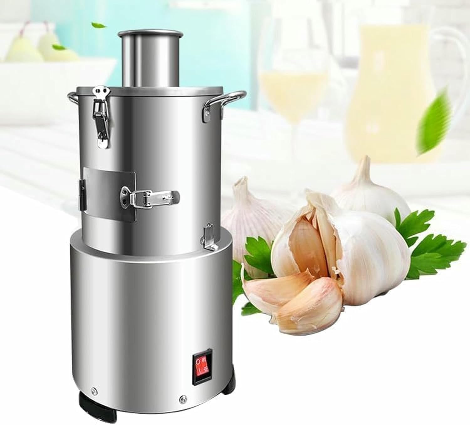 Commercial Garlic Peeling Machine, Electric Garlic Separator Commercial Whole Garlic Peeler, 30kg/h Garlic Separating Machine, Automatic Powerful Fast and Labor-Saving Peeled,