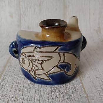 金城敏昭の、魚文抱瓶陶芸 金城敏男 壺屋焼 魚文抱瓶（小）