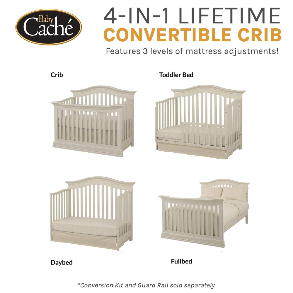 Baby Cache Montana 4 in 1 Convertible Crib in Glazed White