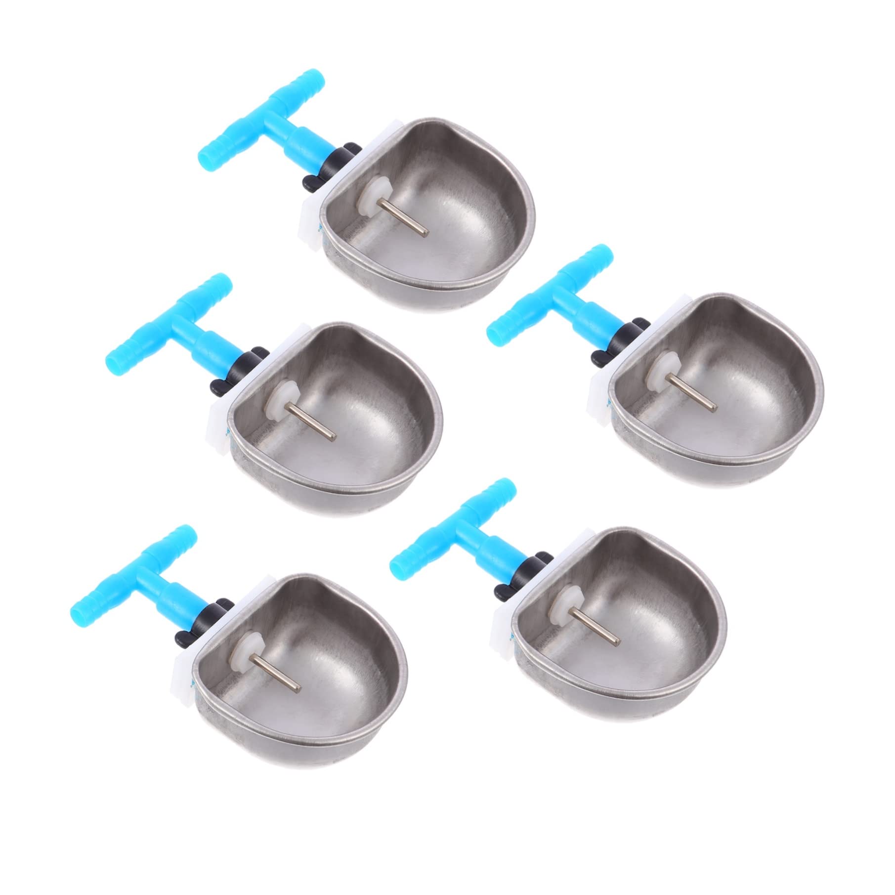 5piezas Tazón De Agua para Beber para Conejos Comedero Automático De Acero Inoxidable Bebedero Fijo para Conejos para Jaulas