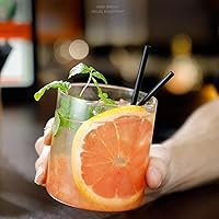 Vista 2 de 500Pcs Black Disposable Straws，5.12’’ Straight Flat Straw,0.16‘’ Diameter, For Kitchen,Bar,Club,Drinks, Milk, Soda, Party, Whiskey (500, 5.12'')