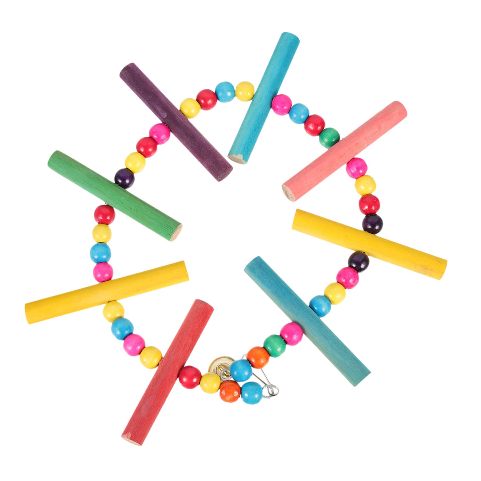 ifundom Bird Wooden Ladder for Parrots Durable Cage Accessory for Climbing and Balance for Parakeets Macaws and Finch and Design