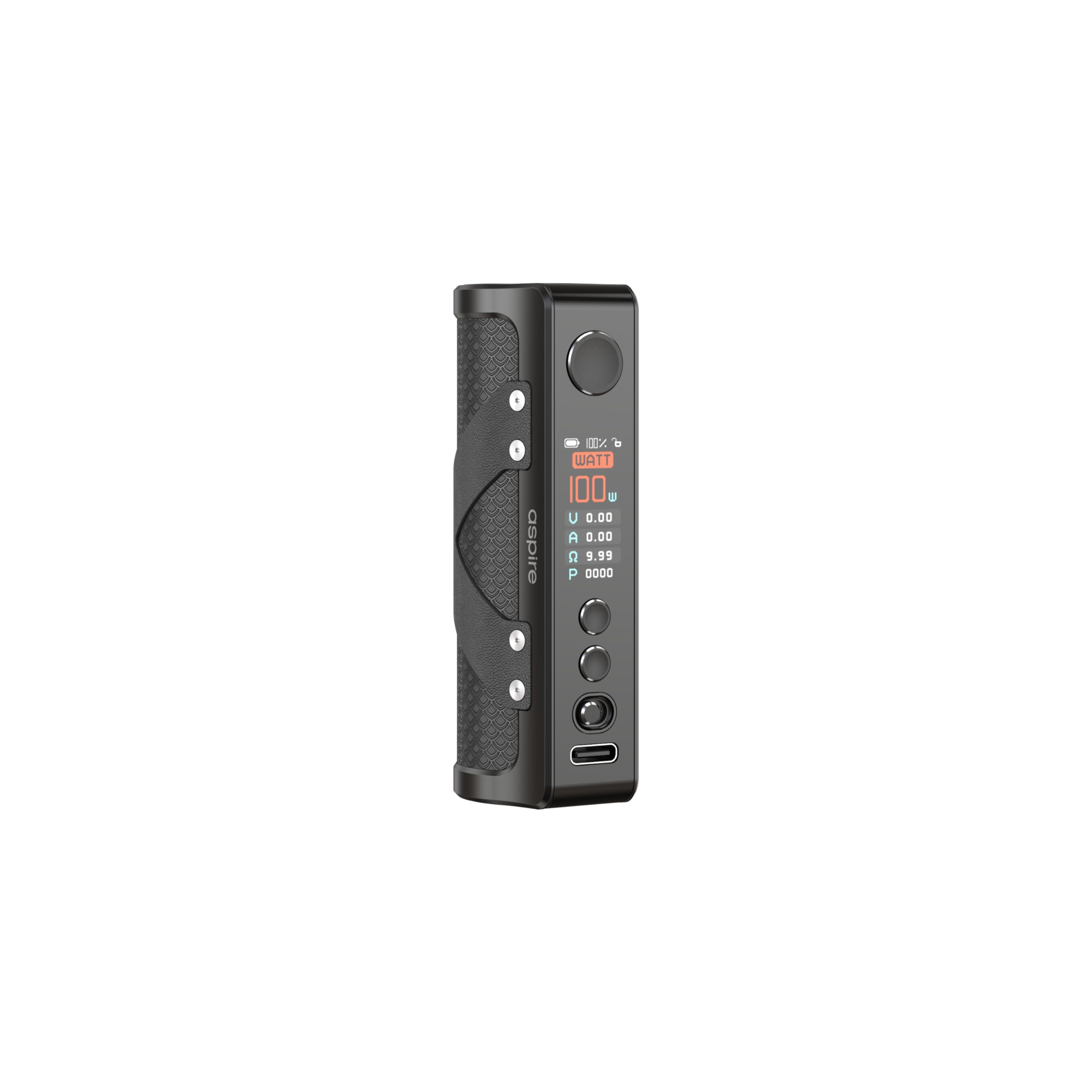 Aspire Huracan Ex Box Mod 100W Single Battery 18650 - Corpo Sigaretta Elettronica con Display a Colori, Modalità Watt, Volt, Bypass, TC, CPS (Senza Sticks, E-liquids, Ricariche) (Black)