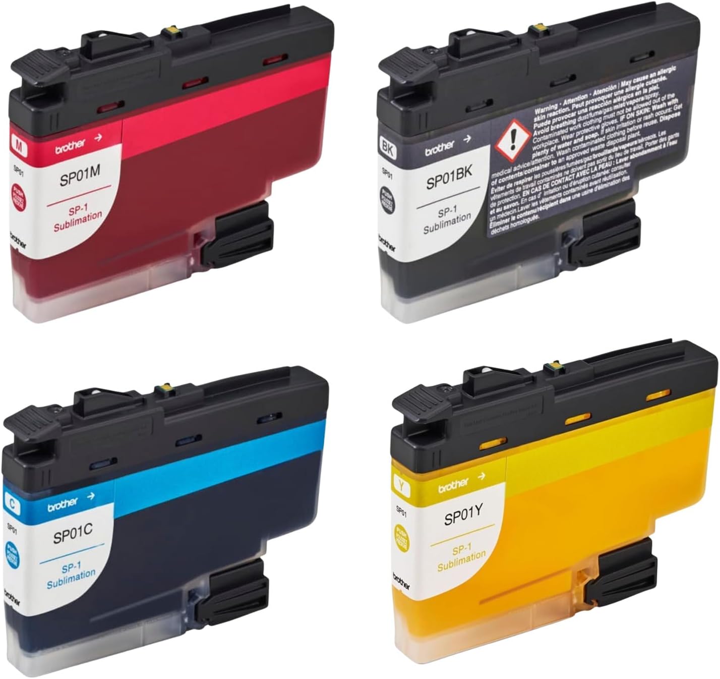 Brother Genuine Sublimation Ink Cartridge Set Black, Cyan, Magenta, Yellow Inks for Vibrant Prints - Reliable Sublimation Printing Supplies - Standard Size Cartridges (4-Pack)