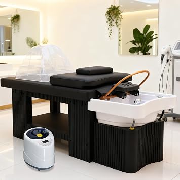 Professional Head Spa Equipment, Japanese Head Spa Bed, Shampoo Massage Bed, Massage Table with Water Circulation System, for Spa Beauty Salon Barber C