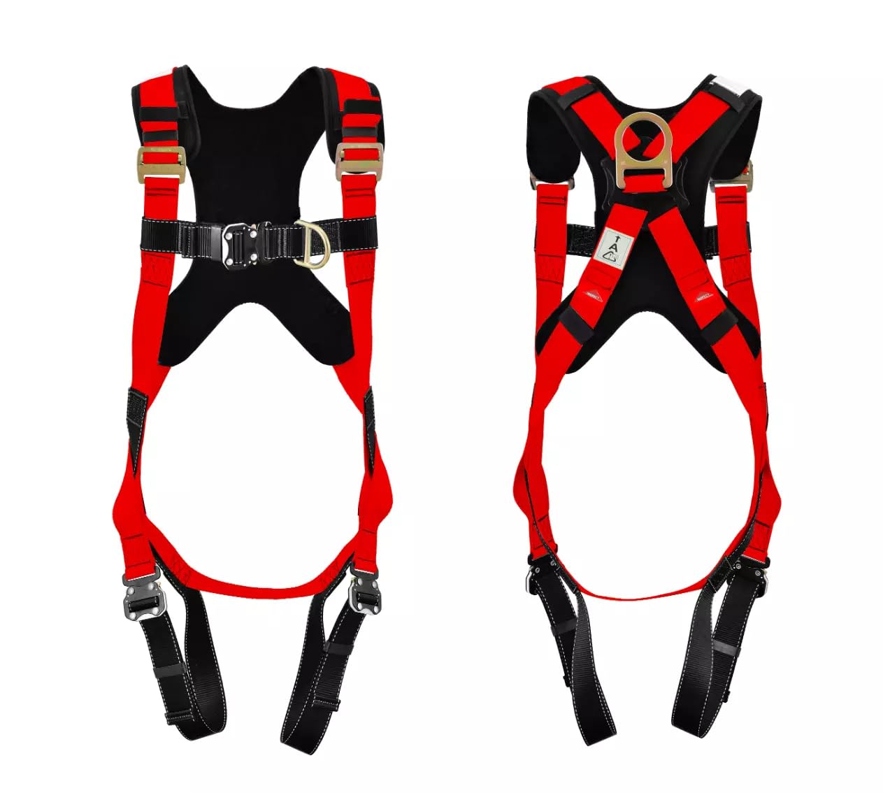 Generisch SET Dachdecker Fallschutz Premium Auffanggurt inkl. Auffanggerät, Seil 20m, 2 Karabiner, PSA Sicherung DIN EN