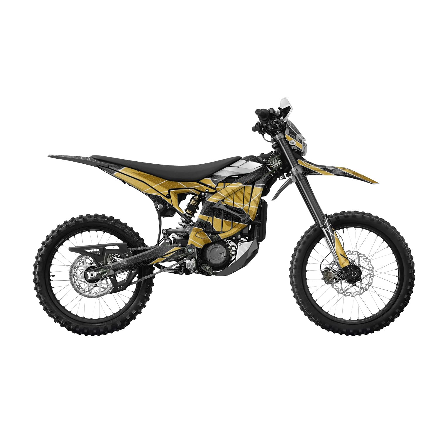 Glossy Glitter Surron Ultra Bee Graphics Kit Wrap - Racing Chaos Yellow - Sur-Ron Skin - Premium 3M Vinyl Protective Wrap Decal Cover - Easy to Apply | Crafted in The USA by MightySkins
