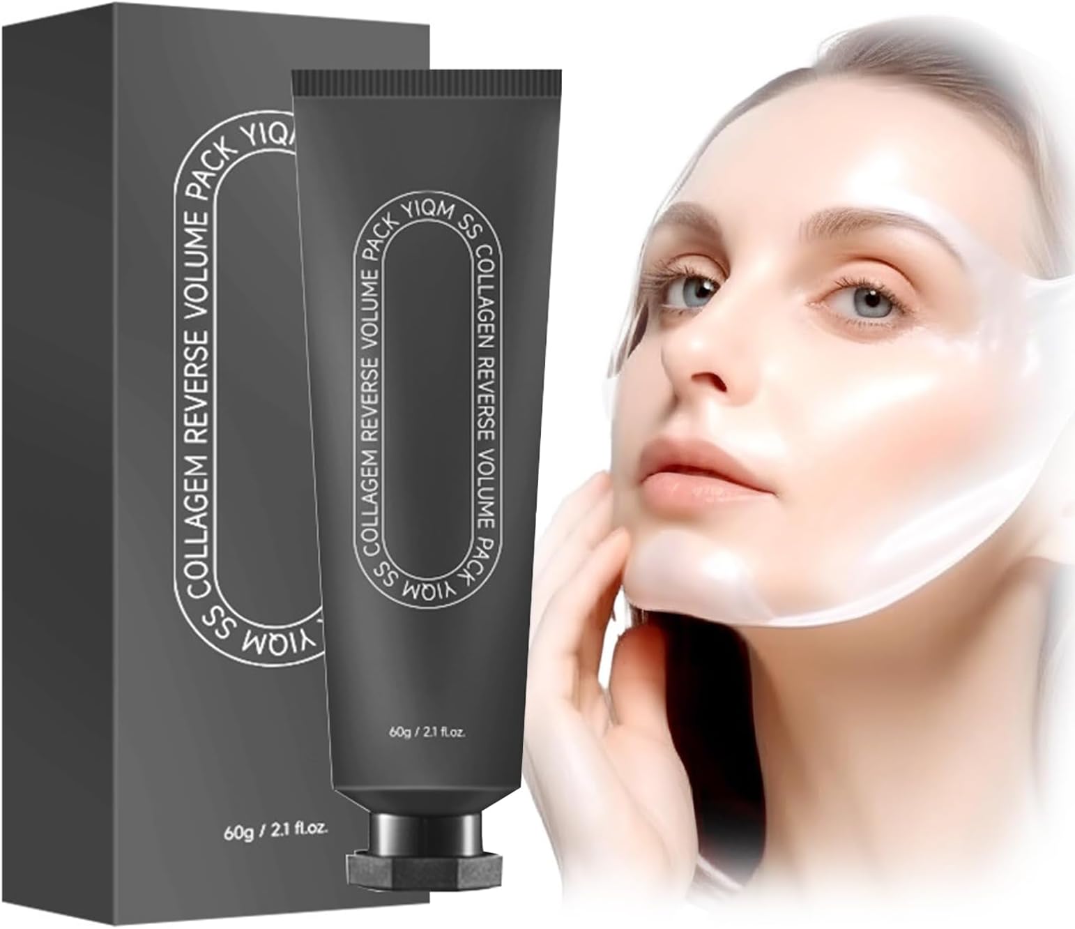 SS Collagen Peel Off Face Mask, Collagen Reverse Volume Pack Mask, Hydrolyzed Collagen, Korean Skin Care, Peel Off Facial Mask (60g/2.1 OZ)