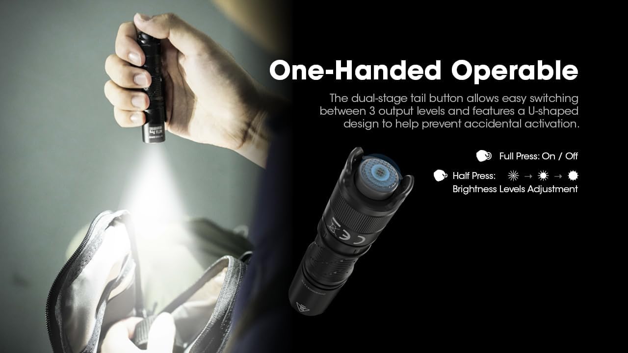 Nitecore MT1A Pro 800 Lumen EDC Compact Flashlight Compatible with 1x AA Battery. USB-C Rechargeable with EdisonBright Battery Carrying case