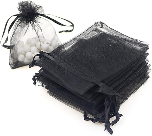 TOPTIE 100 bolsas de organza de 2.8 x 3.6 pulgadas, bolsas de joyería con cordón, bolsas de regalo de boda para recuerdos de fiesta de Navidad