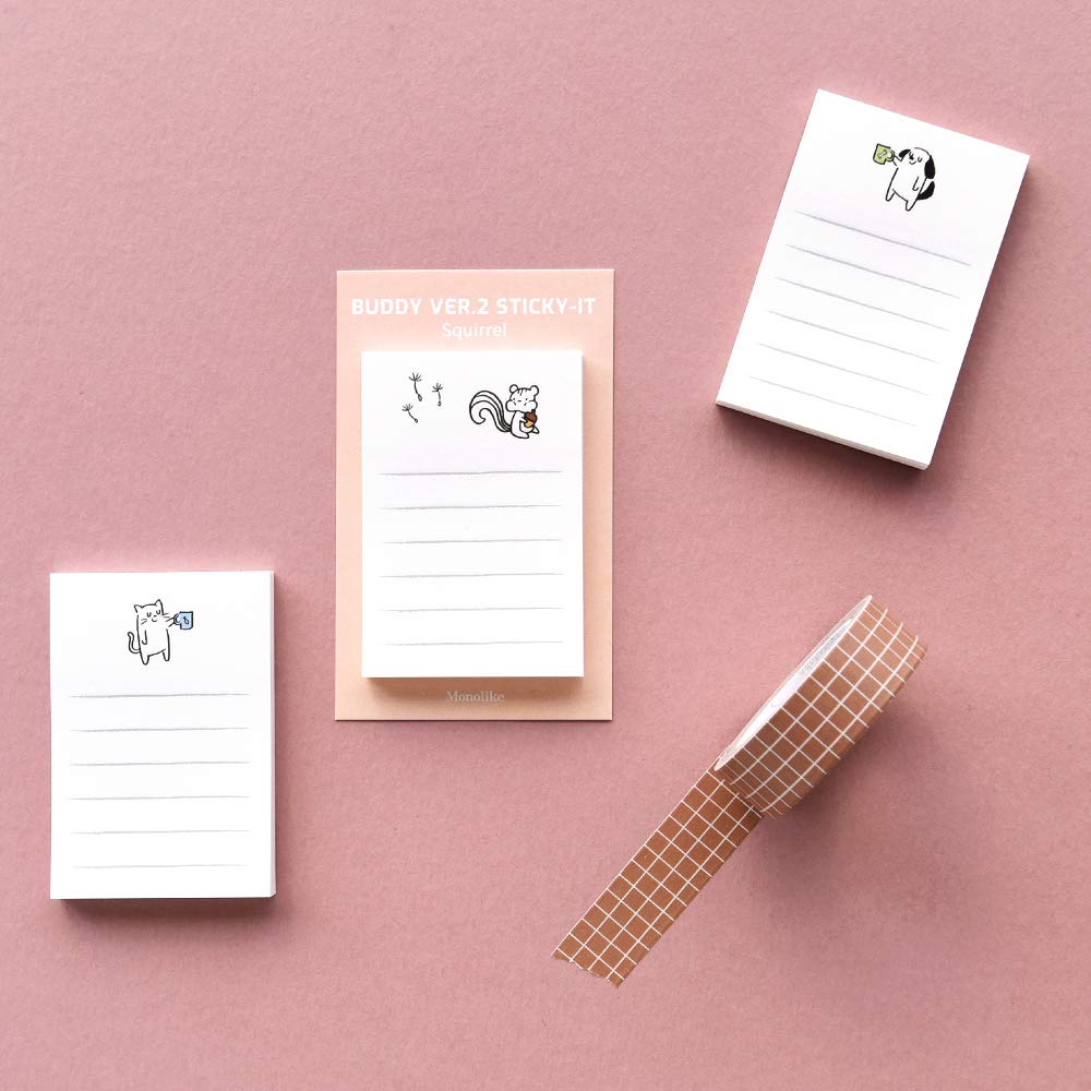 Lot De 2 Blocs Mémo Adhésifs Colorés Avec Support Plastique - 7.6x4x5.3 Cm - Idéal Pour Notes Et Rappels - 4