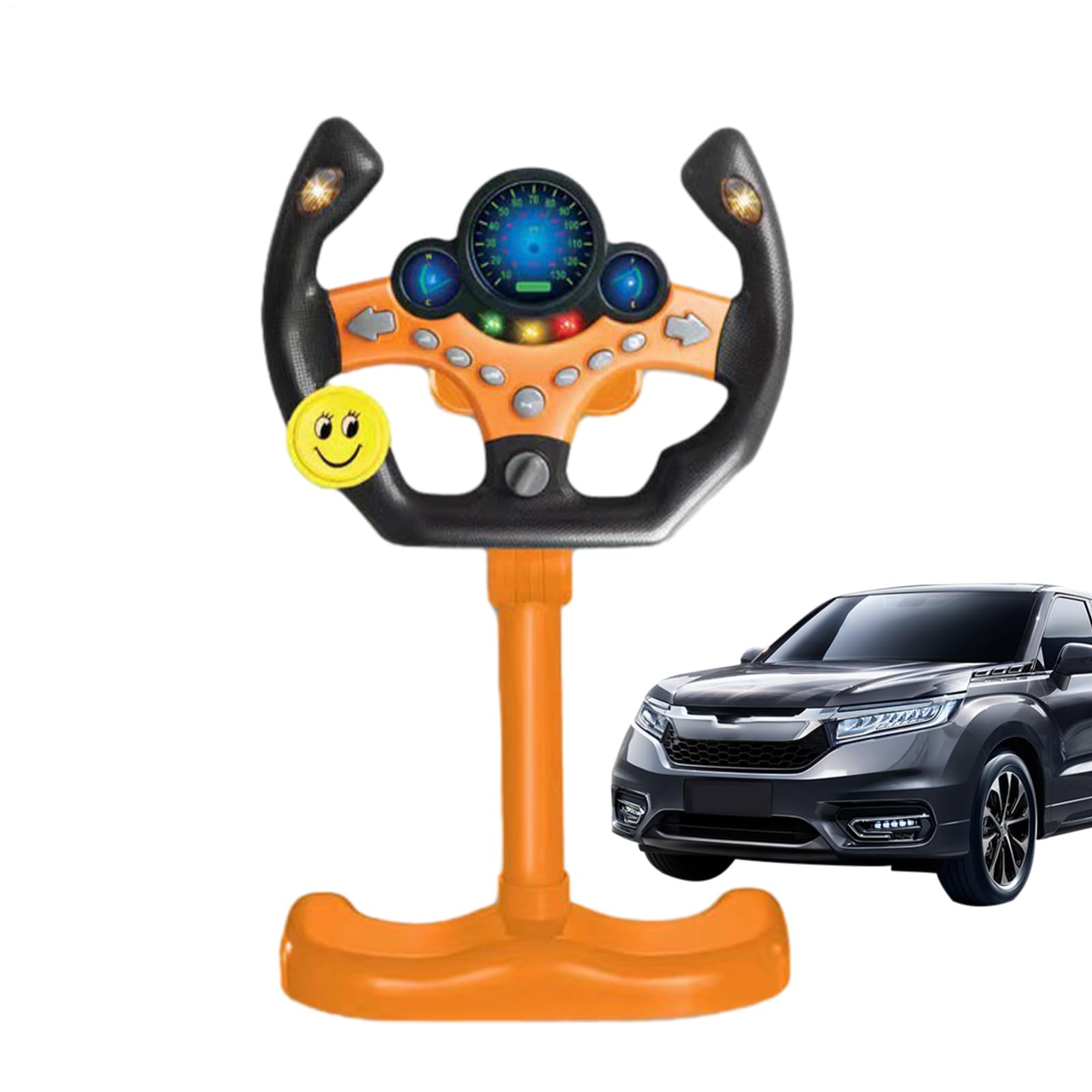 Jouet au volant - 25 cm (vertical) avec son interactif | Contrôleur de conduite portable, tableau de bord de jeu de rôle pour tout-petits, centre d'activités musicales pour cadeau d'éducation précoce