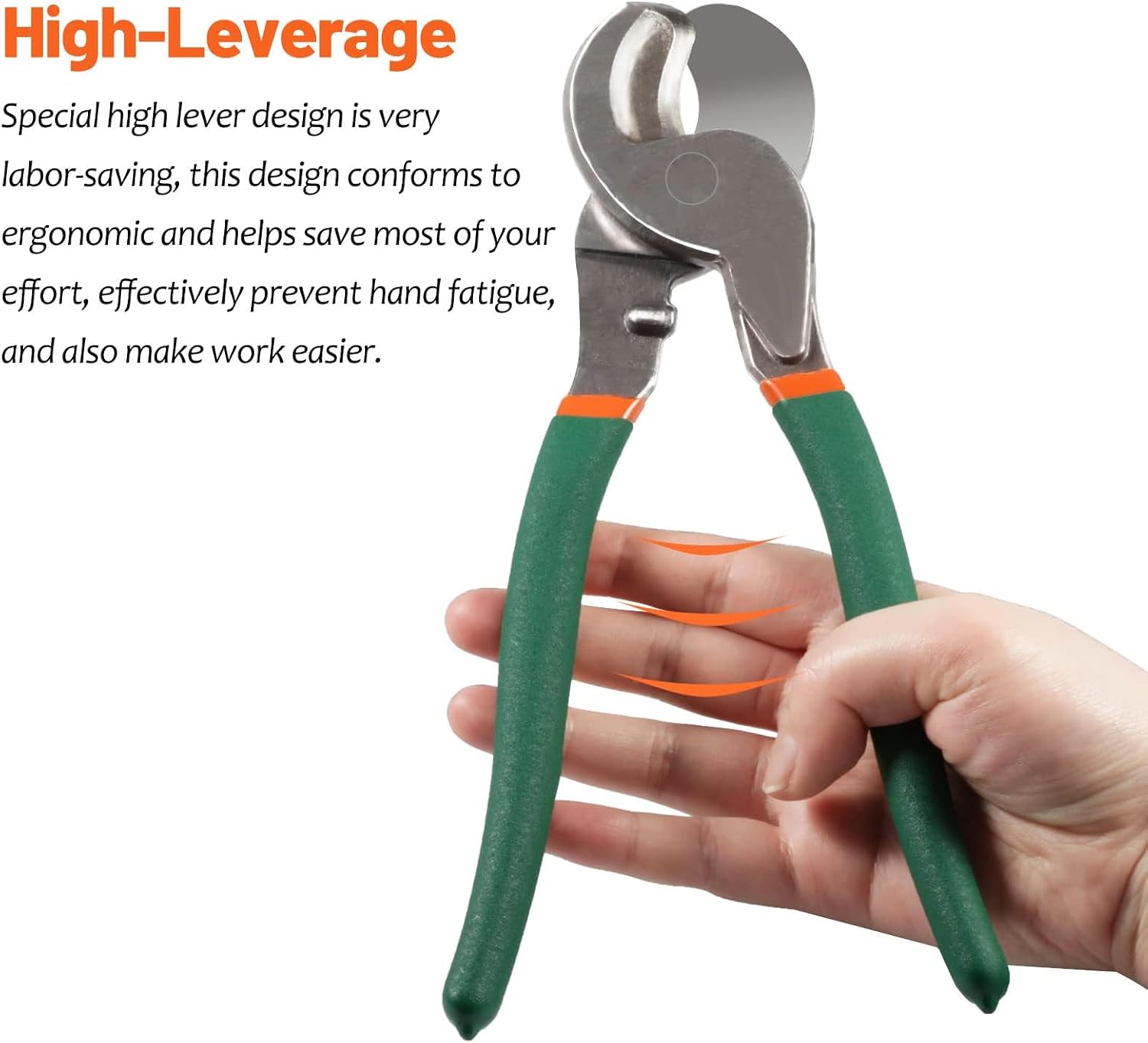 SPEEDWOX 9 Inch Cable Cutter Pliers, High Leverage, Heavy Duty for Aluminum, Copper, Communications Cable, AWG 24-100 Pair