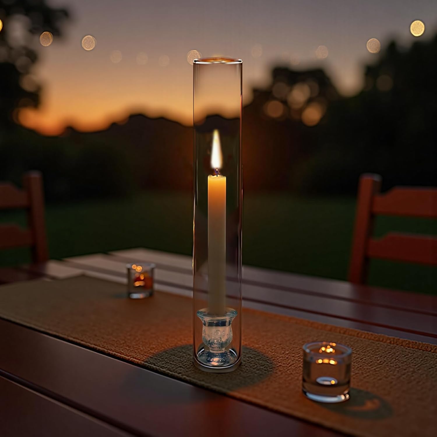 12-Pack Glass Hurricane Candle Holders - 13.78 Tall Clear Tube for Pillar Candles, Reusable Wedding/Event Centerpieces with 2.36" Taper Candlesticks Holder - Open-Ended Design Windproof Candle Holders - Image 4