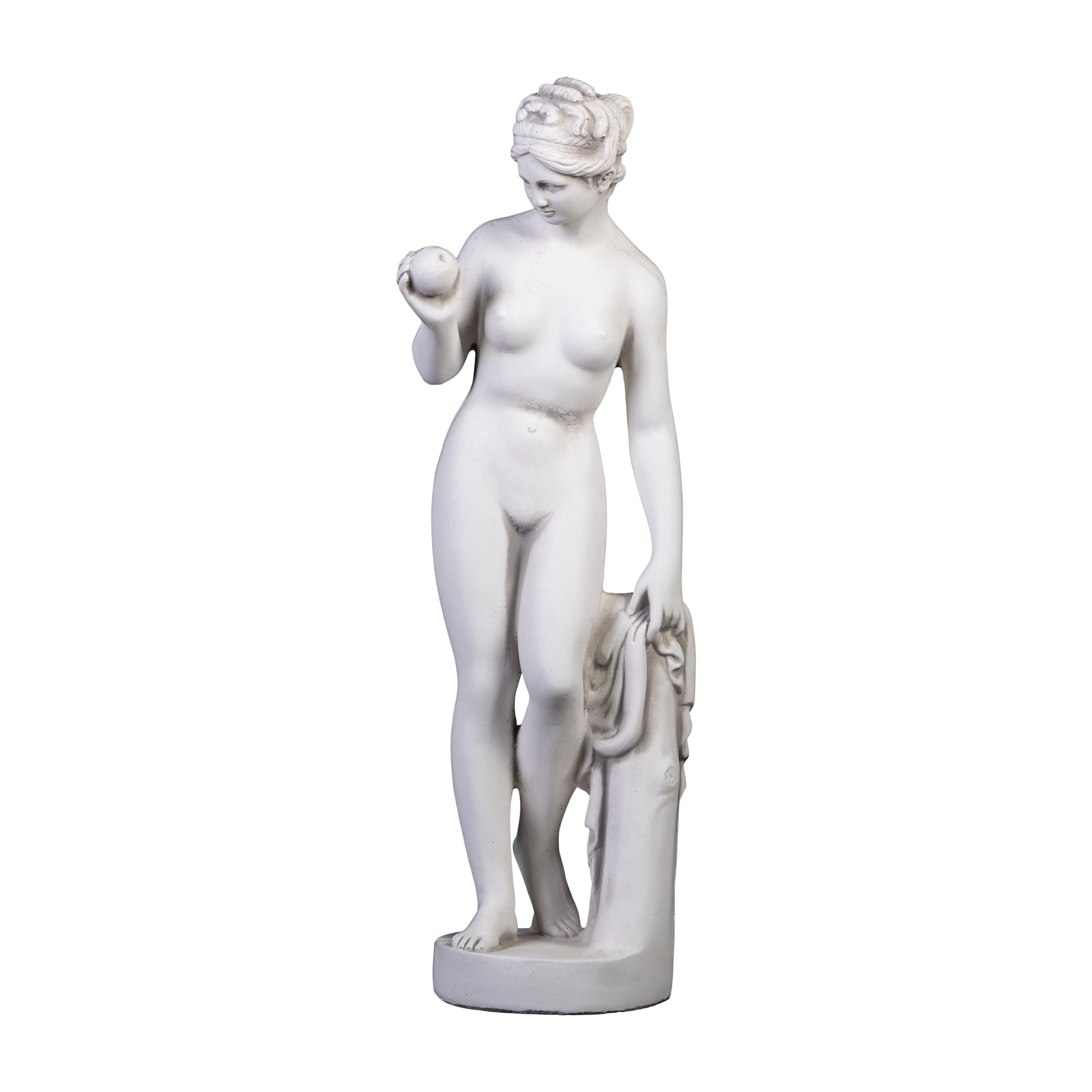 gartendekoparadies.de Statue of Venus with apple, stone figure, H. 59 cm, 9 kg, gray, frost-proof made of cast stone for outdoor use