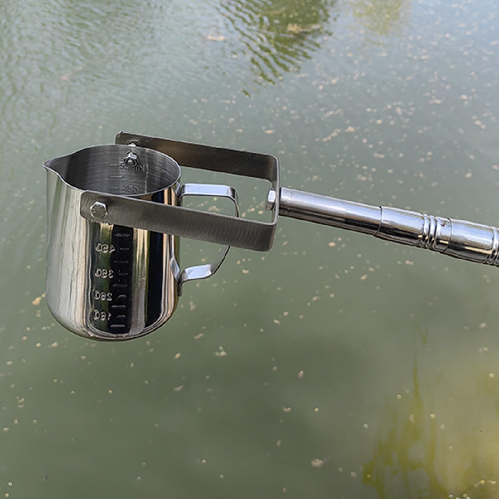 Perche de prélèvement d'échantillons d'eau avec Godet gradué de 500/1000 ML, télescopique en Acier Inoxydable, pour puits, réservoirs et étangs(500ML,2M/6.5FT)
