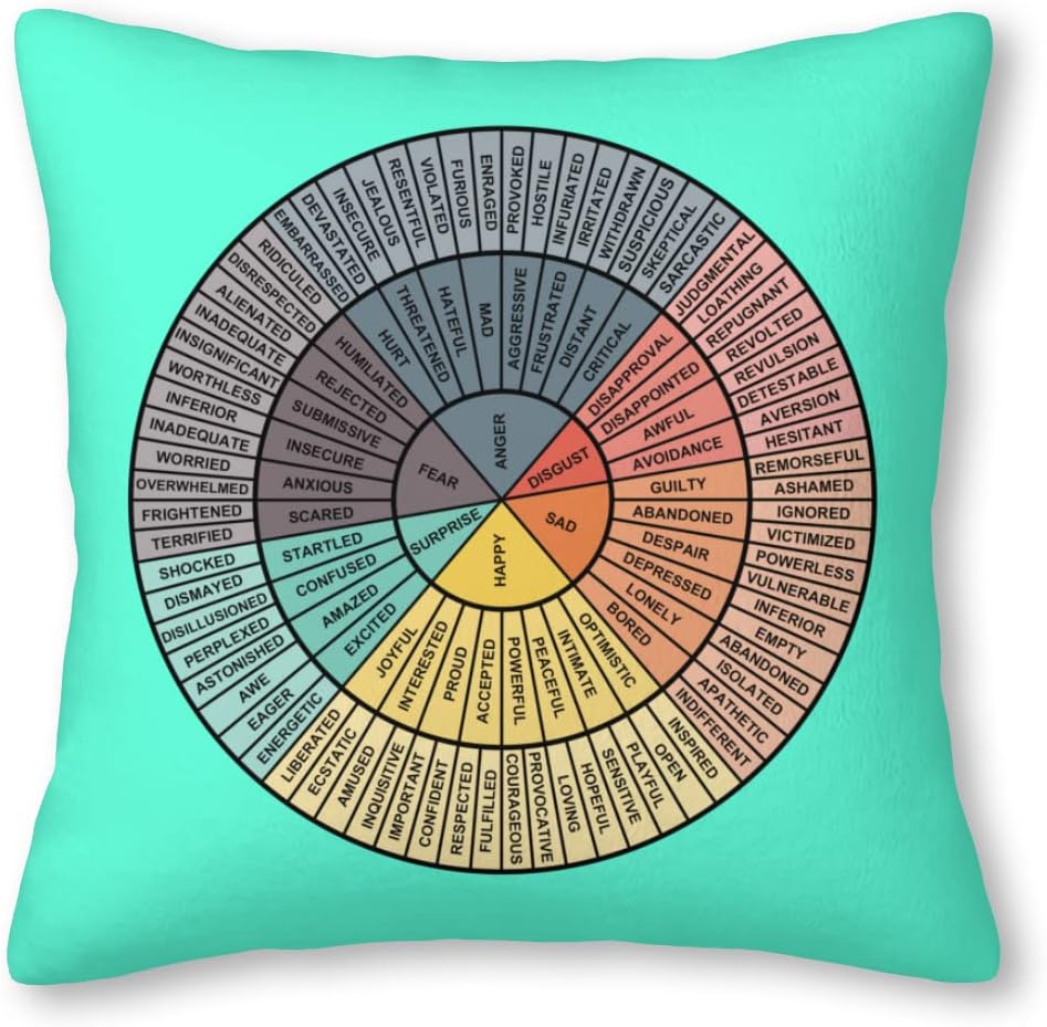 Xuanyang Wheels of Emotion (Vintage) Velvet Pillowcase Square Cushion Cover Home Decor Bed Sofa Living Room Car Pillowcase 28in*28in