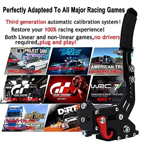 Image of Upgrade USB Handbrake Support G920 Compatible with Xbox ONE /Xbox ONE S for Simracing Game Sim Rig with Clamp Also Suitable for PC (Black)