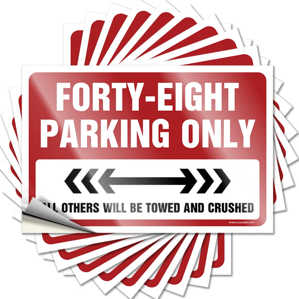 Tattoos Spring Porch Decor Peel and Stick - Forty-Eight Parking Only Garage Western Waterproof Vinyl for Drinking(12X18CM)