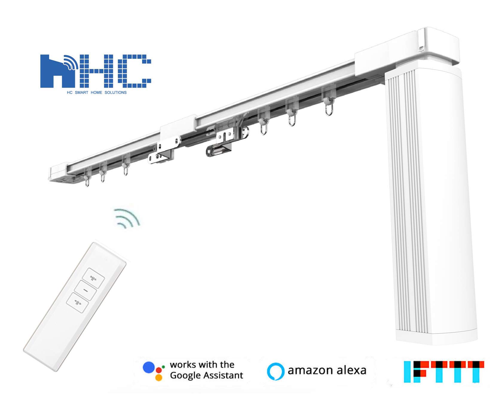 DIY Smart Electric Curtain Tracks 84" Remote Control Motorized