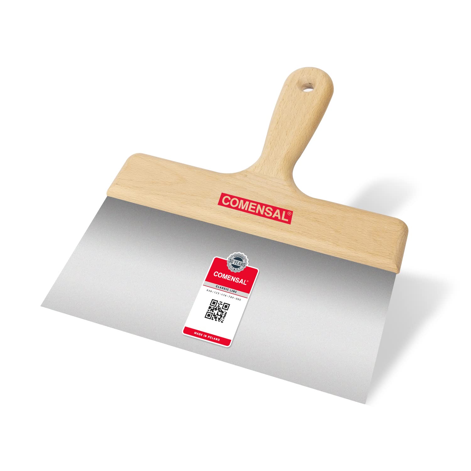 COMENSAL® Ensemble de 7 pcs - Couteau à Enduit 200/240- Bac à Enduit Inox - Spatule Enduit 150 - Éponge de Ponçage 3 pcs - Anticorrosion - Made in EU