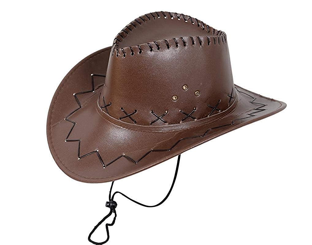 Boy's & Girl's Leather Cowboy Hat (Brown)