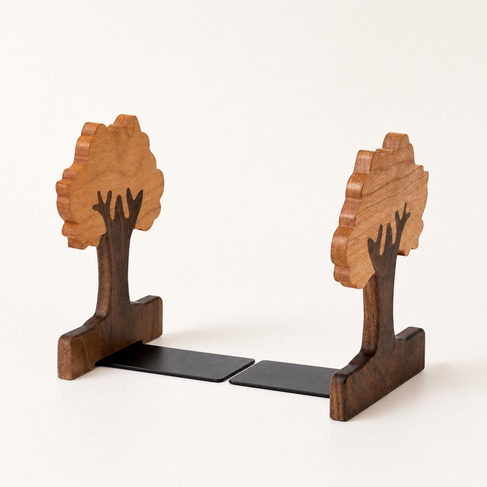 LOVIVER Serre-Livres Décoratif Motif Arbre Pratique Serre-Livres en Bois Massif en Forme d'arbre Faible Hauteur pr Lecture Lecture