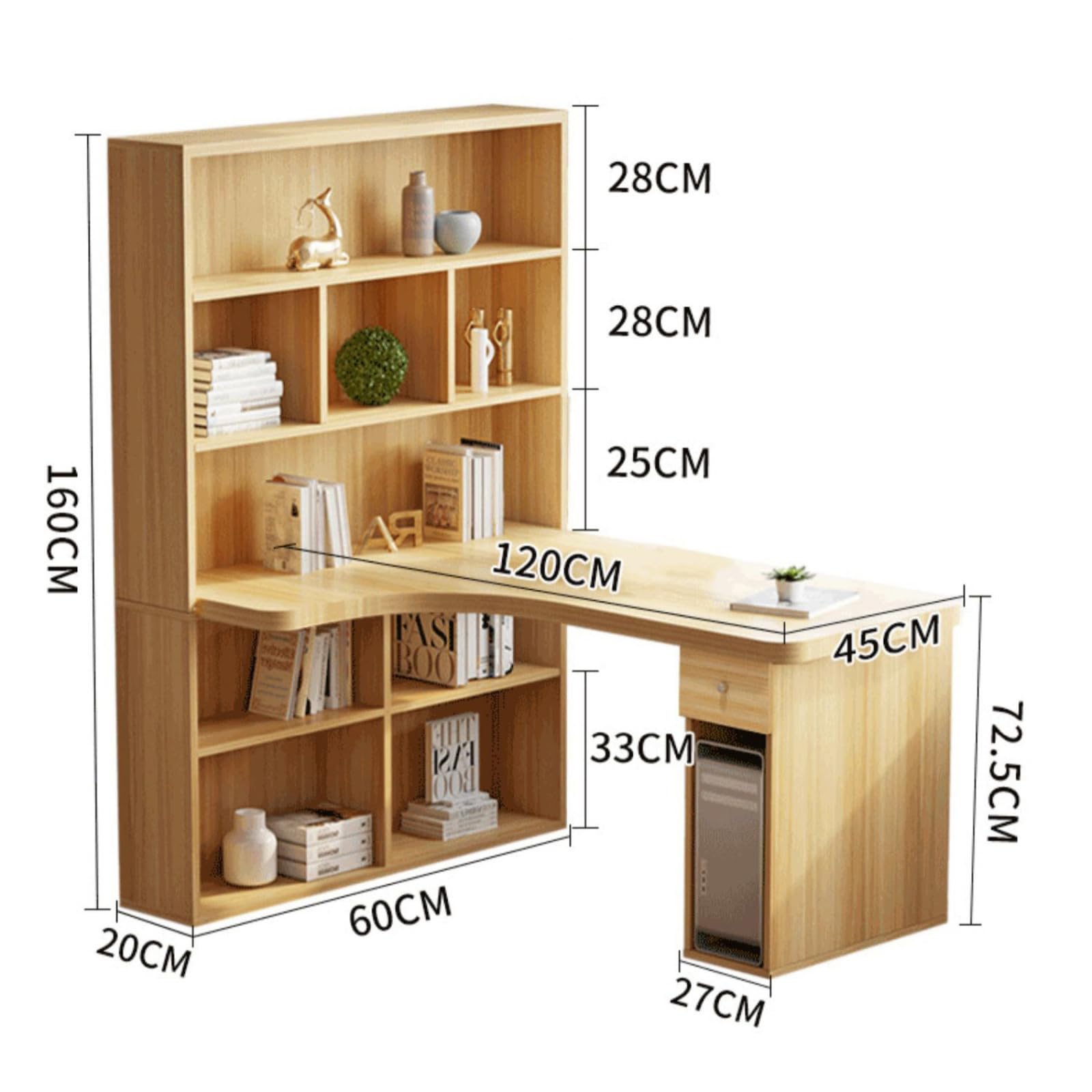 値下げ！　棚付き　デスク Amazon | ZXD pcデスク ラック付き 幅80cm×奥行50cm パソコン