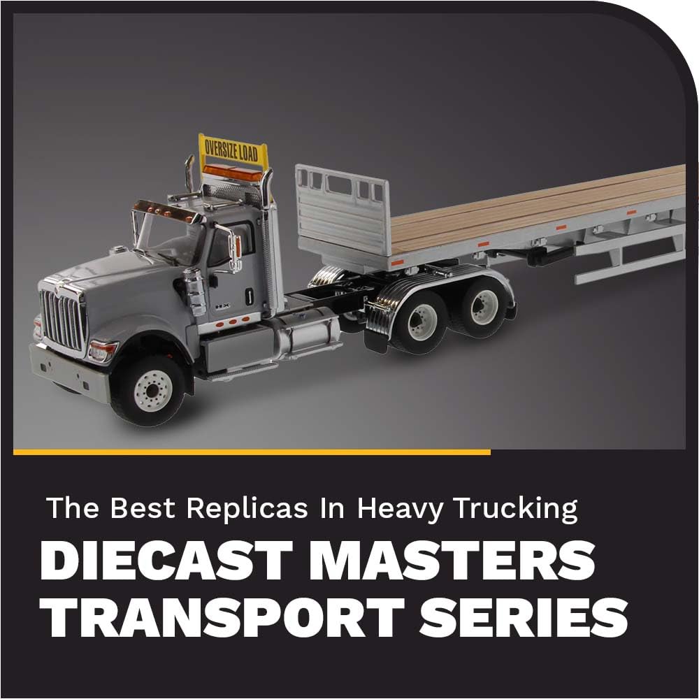 Diecast Masters International HX520 Tandem Tractor with 53' Flatbed Trailer (Grey)