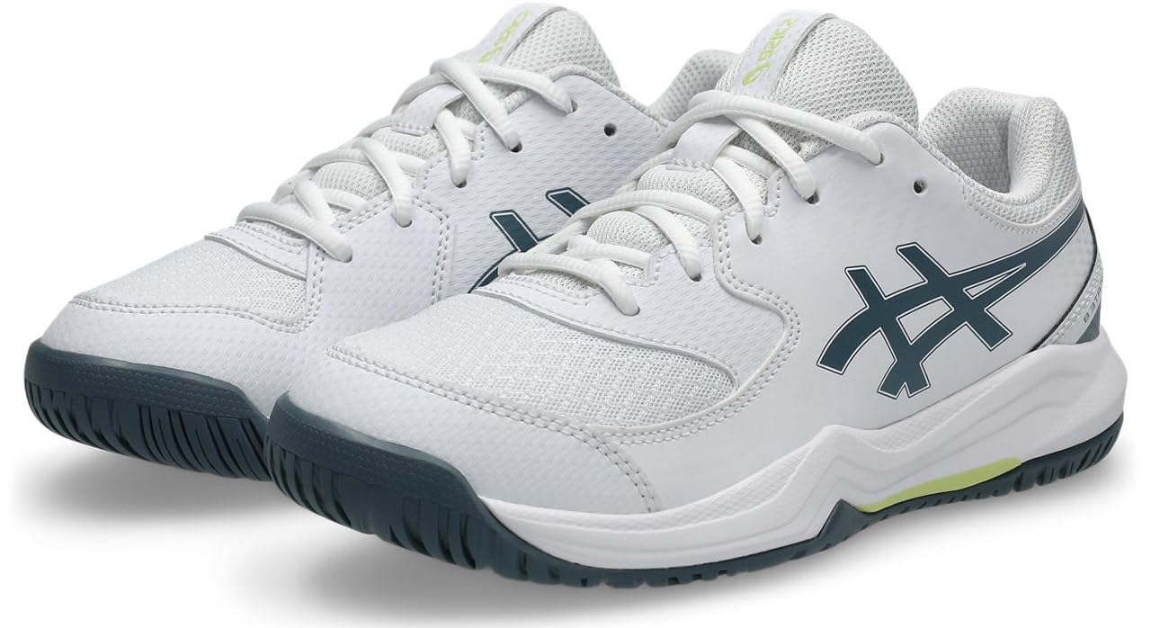 ASICS Boys Gel-Dedicate 8 Gs Sneaker, White Ironclad, 3.5 UK