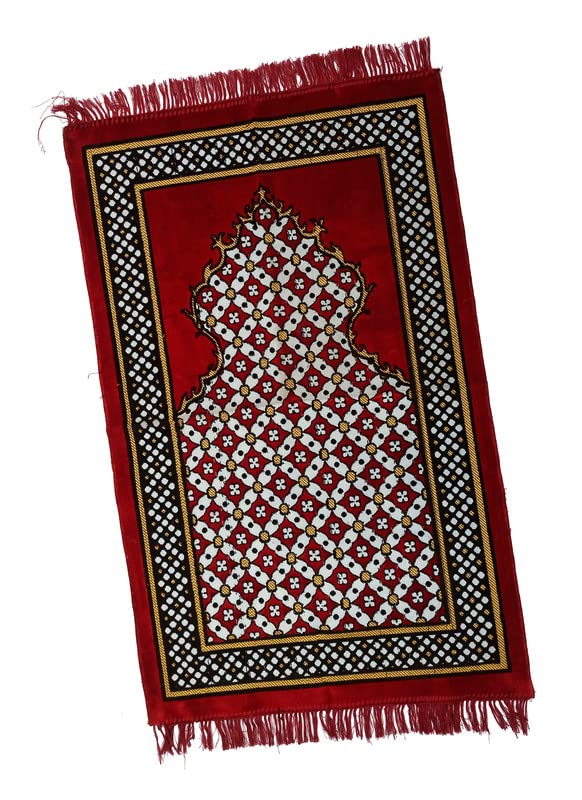 Buy ADIRNY Velvet Prayer Mat Musalla Janamaz for Namaz Muslim 44x28 ...