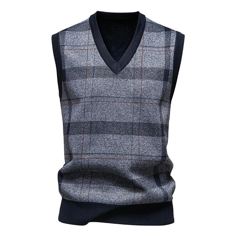 Men's Spring Autumn Inner Outer Wear Plush Lined Thickened Sleeveless Vest2