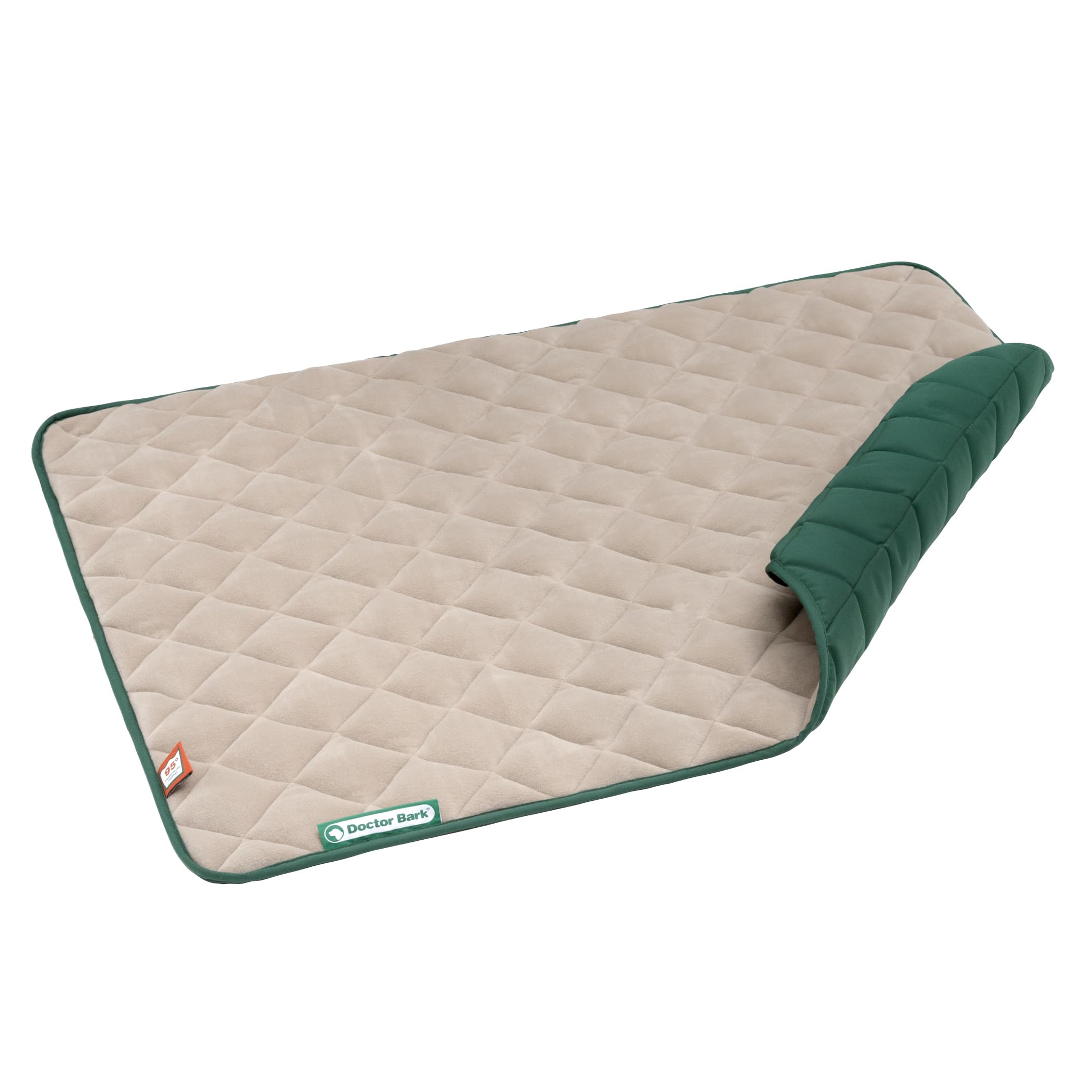 Doctor Bark Manta para perros de forro polar, reversible, mullida, resistente y lavable hasta 95 °C, para interiores y exteriores (100 x 80 cm, beige/verde)