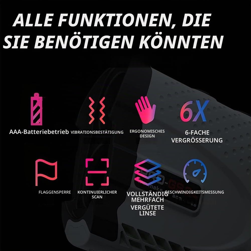 Golf-Entfernungsmesser 500 m, Digitaler Golf-Monokular-Entfernungsmesser, Entfernungsmesser, Jagd-Entfernungsmesser, für Bogenjagd mit Reichweite & Geschwindigkeitsmodus