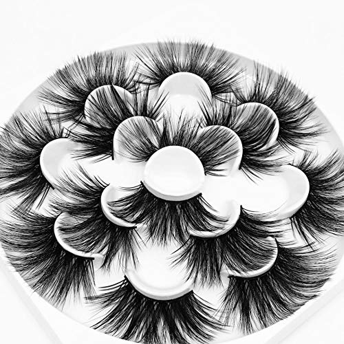 KISSNOWY 7 Pairs 6D Faux Mink Hair False Eyelashes Extra Long and Thick eyelashes Handmade Cosplay Eyelashes Makeup Tools (3.0)