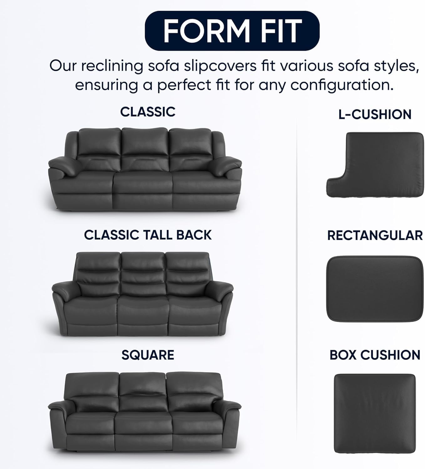 PAULATO BY GA.I.CO. Recliner Cover – Soft Form-Fit Slipcover – Stretch 1-Piece Reclining Furniture Protector – Machine Washable Velvet Fabric – Blue (Reclining Sofa 63"-91" Wide)