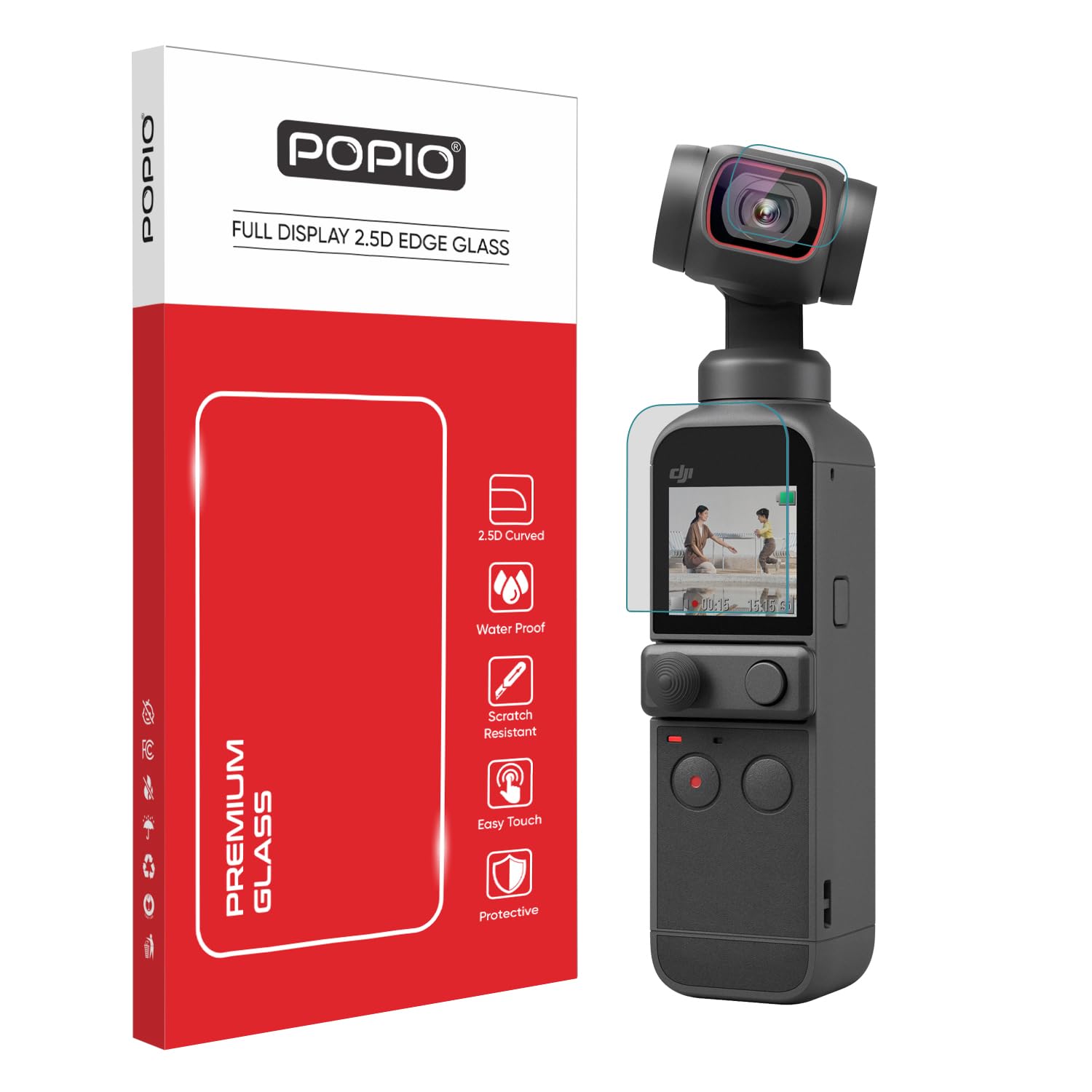 POPIO Military-Grade Gorilla Tempered Glass for DJI Osmo Pocket 3 / Pocket 4 (Transparent) Complete Set — Amazon image 18