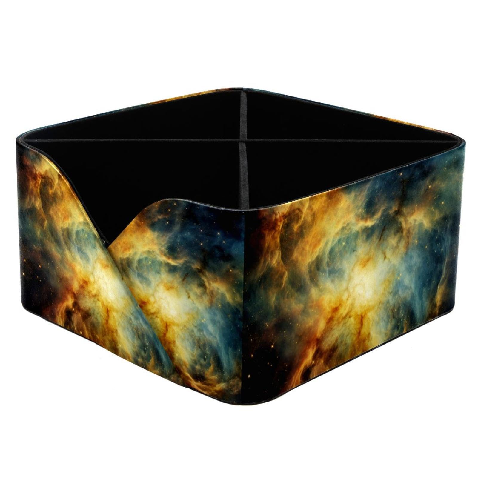 Boîte de rangement pour papeterie galaxie jaune : fini le bureau encombré !