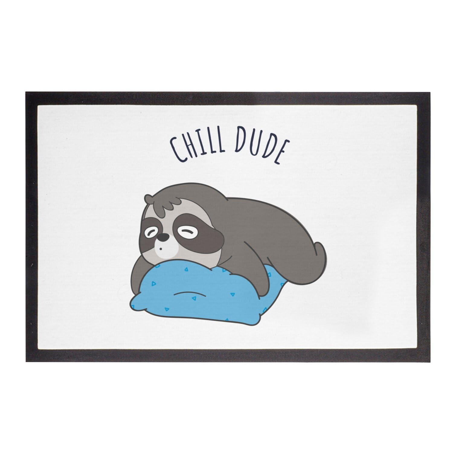 Paillasson blanc Chill Dude Paresseux 75x50cm pour chambre d'enfant