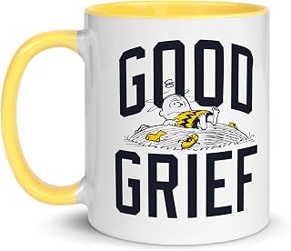 Peanuts Charlie Brown Good Grief Two Tone Mug - Officially Licensed - Yellow
