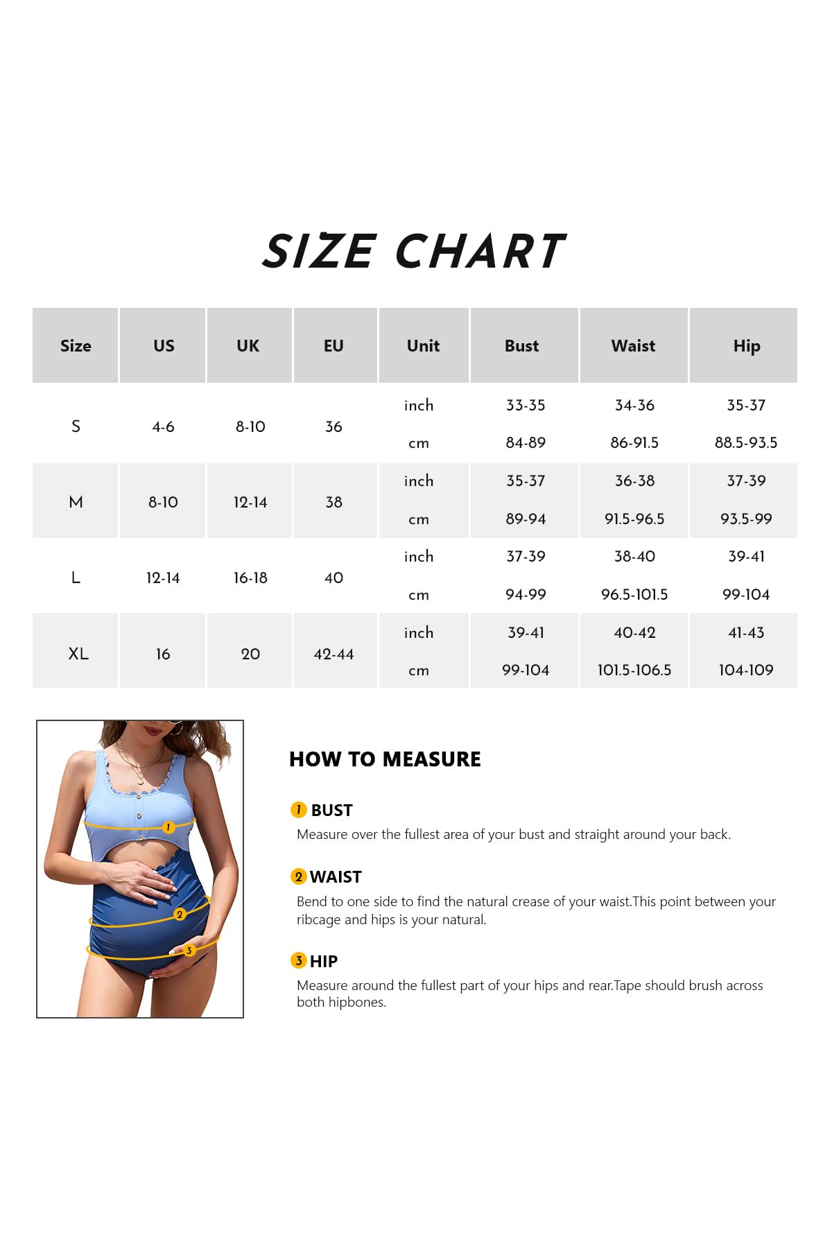 SHEKINI Maillot de bain une pièce de maternité festonné découpé maillot de bain de grossesse réglable col rond confortable pour femmes enceintes