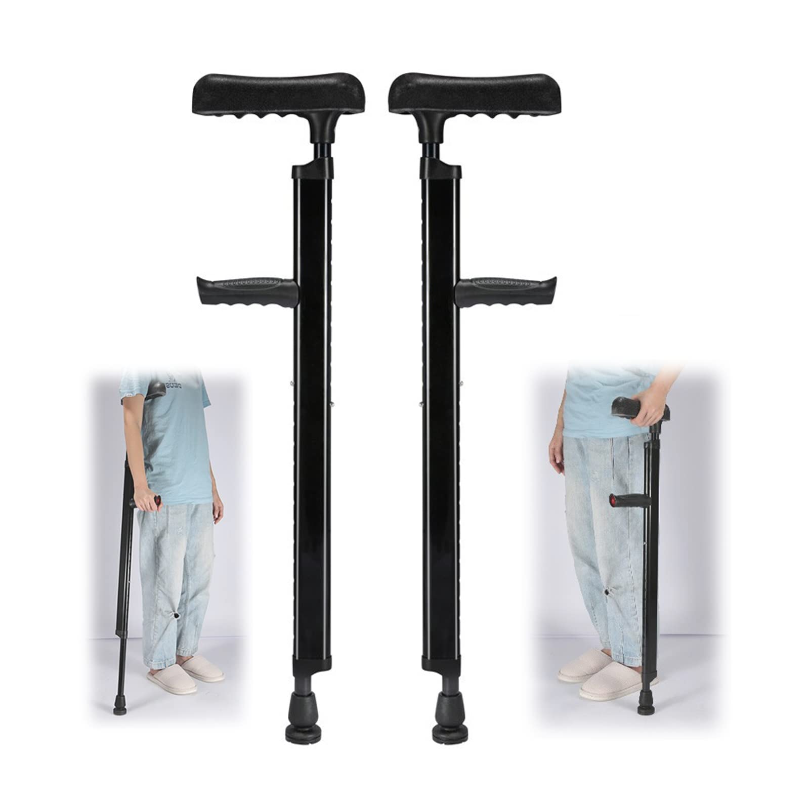 Dorosłych Kule Ortopedyczna, Lekka Regulowana Laska, Przed Otarciami, Zastosowanie Wysokość: 140-185cm (Size : 1 Pair)
